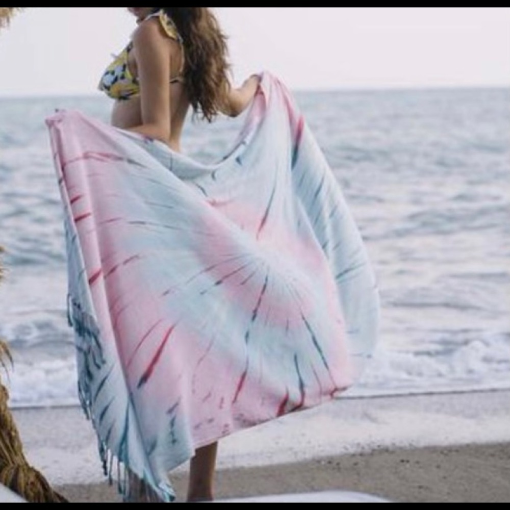 Tie Dye Sand Free Oversized Turkish Cotton Towel